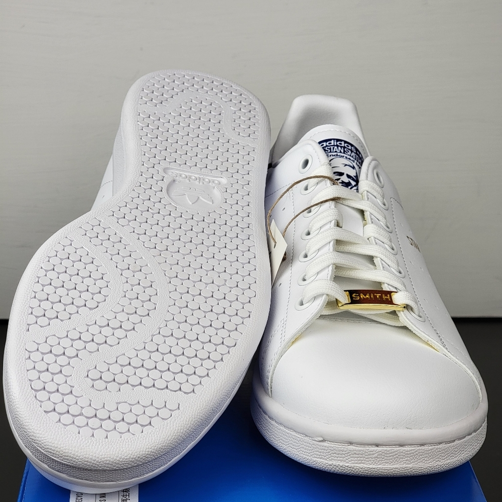 Adidas Originals Stan Smith Sneakers White Blue Gold Men's Casual Shoes - Picture 6 of 6